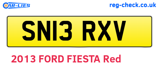 SN13RXV are the vehicle registration plates.
