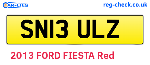 SN13ULZ are the vehicle registration plates.