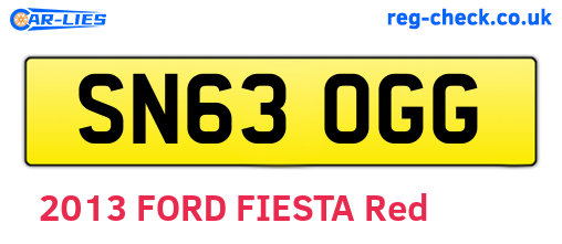 SN63OGG are the vehicle registration plates.