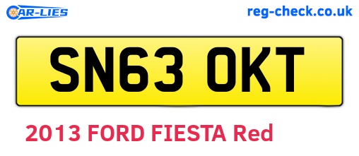 SN63OKT are the vehicle registration plates.