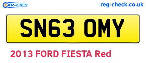 SN63OMY are the vehicle registration plates.