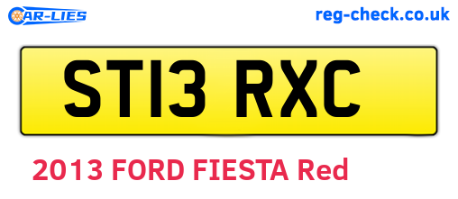 ST13RXC are the vehicle registration plates.