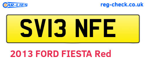SV13NFE are the vehicle registration plates.