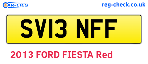 SV13NFF are the vehicle registration plates.