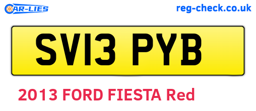 SV13PYB are the vehicle registration plates.