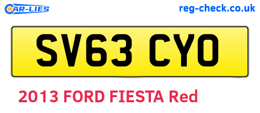 SV63CYO are the vehicle registration plates.