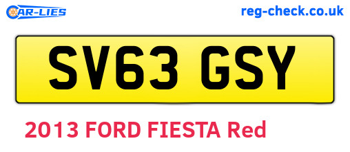 SV63GSY are the vehicle registration plates.