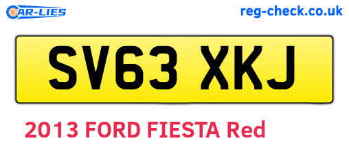 SV63XKJ are the vehicle registration plates.