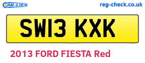 SW13KXK are the vehicle registration plates.