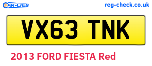 VX63TNK are the vehicle registration plates.