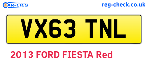 VX63TNL are the vehicle registration plates.