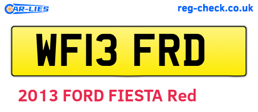 WF13FRD are the vehicle registration plates.