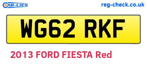 WG62RKF are the vehicle registration plates.
