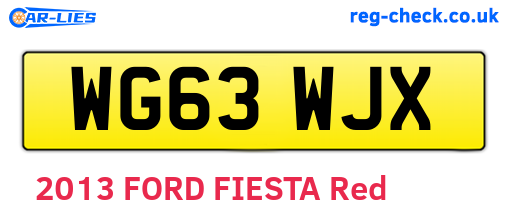 WG63WJX are the vehicle registration plates.