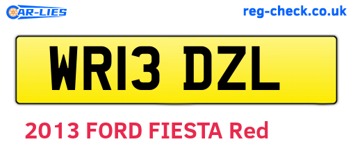 WR13DZL are the vehicle registration plates.