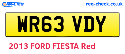 WR63VDY are the vehicle registration plates.