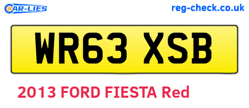 WR63XSB are the vehicle registration plates.