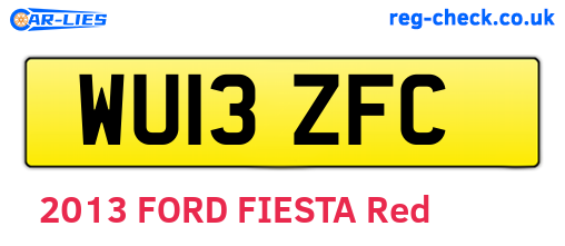 WU13ZFC are the vehicle registration plates.