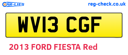WV13CGF are the vehicle registration plates.