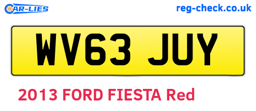 WV63JUY are the vehicle registration plates.