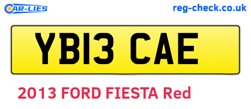 YB13CAE are the vehicle registration plates.
