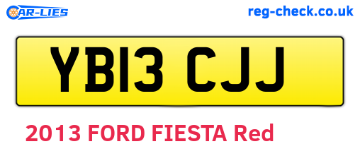 YB13CJJ are the vehicle registration plates.