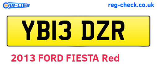 YB13DZR are the vehicle registration plates.
