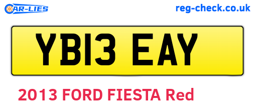 YB13EAY are the vehicle registration plates.