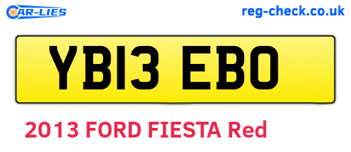 YB13EBO are the vehicle registration plates.