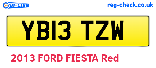 YB13TZW are the vehicle registration plates.