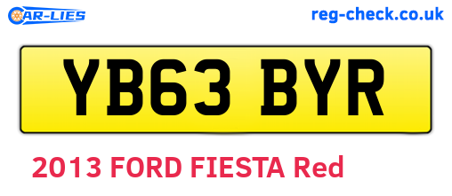 YB63BYR are the vehicle registration plates.