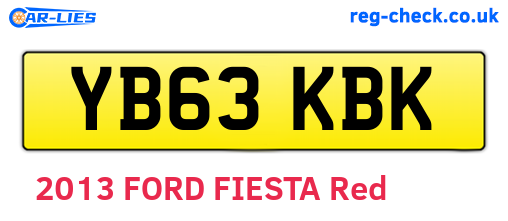 YB63KBK are the vehicle registration plates.