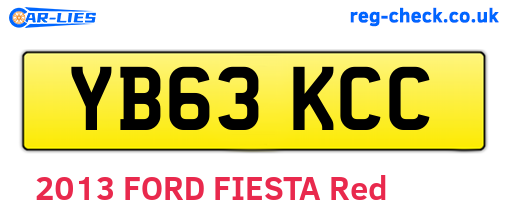 YB63KCC are the vehicle registration plates.
