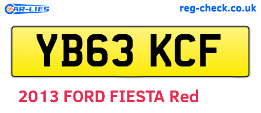 YB63KCF are the vehicle registration plates.