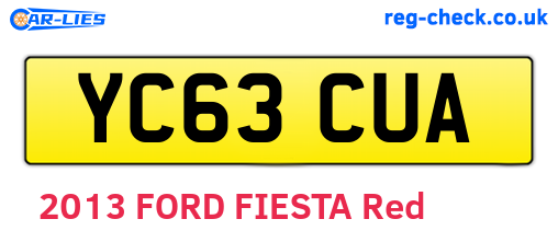 YC63CUA are the vehicle registration plates.