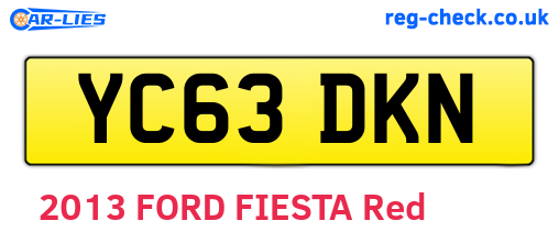 YC63DKN are the vehicle registration plates.