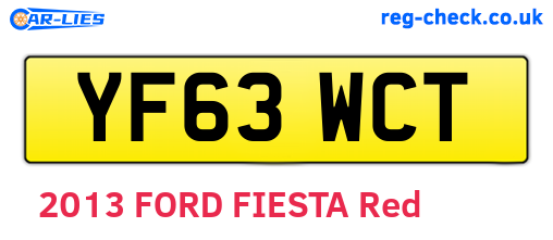 YF63WCT are the vehicle registration plates.