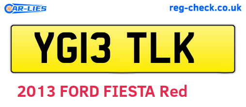YG13TLK are the vehicle registration plates.