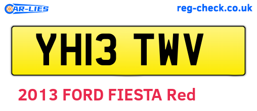 YH13TWV are the vehicle registration plates.