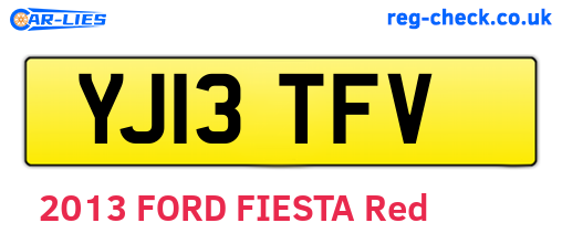 YJ13TFV are the vehicle registration plates.