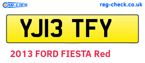 YJ13TFY are the vehicle registration plates.
