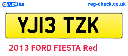 YJ13TZK are the vehicle registration plates.