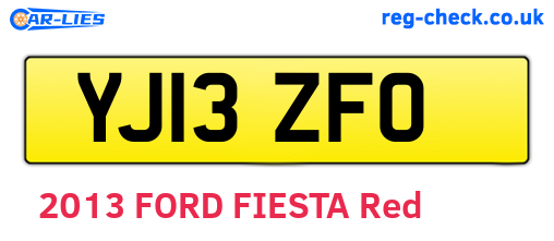 YJ13ZFO are the vehicle registration plates.