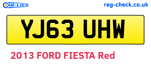 YJ63UHW are the vehicle registration plates.