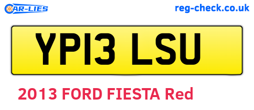 YP13LSU are the vehicle registration plates.