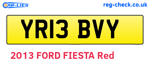 YR13BVY are the vehicle registration plates.