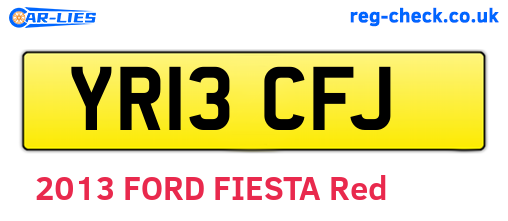 YR13CFJ are the vehicle registration plates.