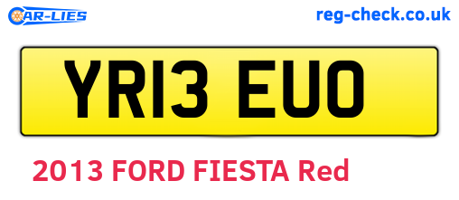 YR13EUO are the vehicle registration plates.