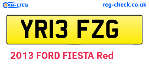 YR13FZG are the vehicle registration plates.