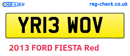YR13WOV are the vehicle registration plates.